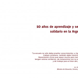 10 años de aprendizaje y servicio solidario en la Argentina