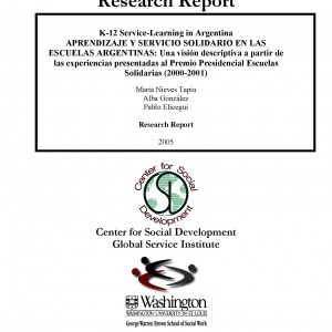 Aprendizaje y Servicio solidario en las escuelas argentinas: una visión descriptiva a partir de las experiencias presentadas al Premio Presidencial Escuelas Solidarias (2000-2001)