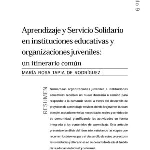 Aprendizaje y Servicio Solidario en instituciones educativas y organizaciones juveniles: un itinerario común